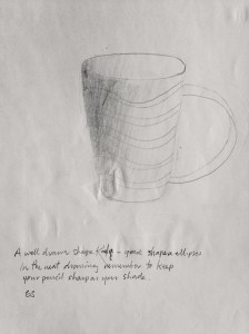 Kayla, cup. 20 x 25cm, pencil. 
