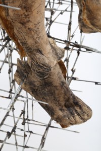Amike du Plessis, 2015. "The Unfulfilled Promise" (Detail). Nails and Paper, height 218cm.